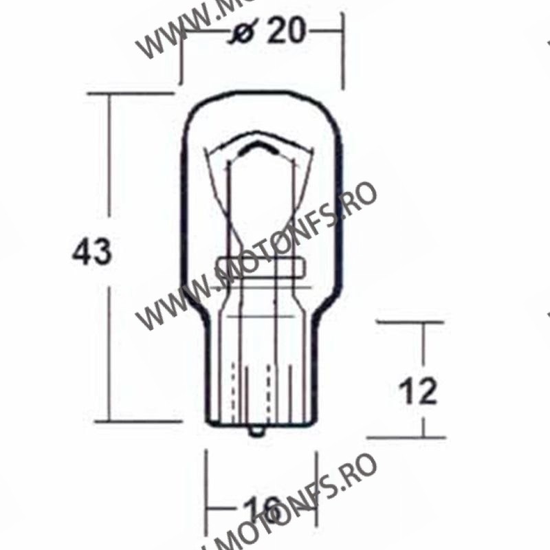 21/5W cu soclu de sticla T16 Motopro - Bec normal 12V - 260-39 MOTOPRO Becuri Normale 12V 9,00 lei 9,00 lei 7,56 lei 7,56 lei