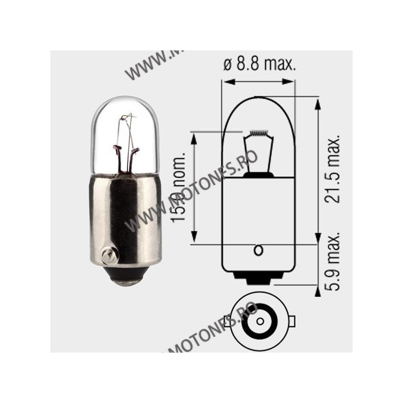 4W BA9S Motopro - Bec normal 6V - 260-61 MOTOPRO Becuri Normale 6V 5,00 lei 5,00 lei 4,20 lei 4,20 lei