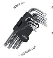 LAMPA - Torx, chei, 9 buc. [T10 - T15 - T20 - T25 - T27 - T30 - T40 - T45 - T50] [otel crom vanadium] [nou] LA-66004 Lampa Ch...