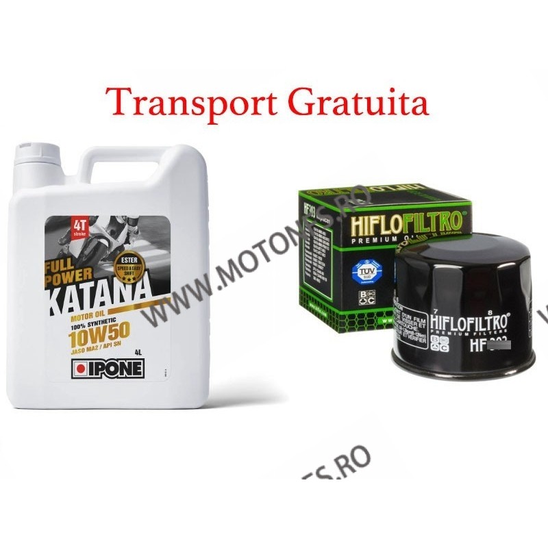 10W50 IPONE - FULL POWER KATANA - 4L + Hiflo filtru standard Cadou + Tansport Gratuita IP-800010 -Aprilia-BMW-Ducati-KTM-Triu...