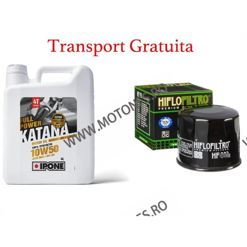 10W50 IPONE - FULL POWER KATANA - 4L + Hiflo filtru standard Cadou + Tansport Gratuita IP-801029 suzuki IPONE Oferta Ulei 290...