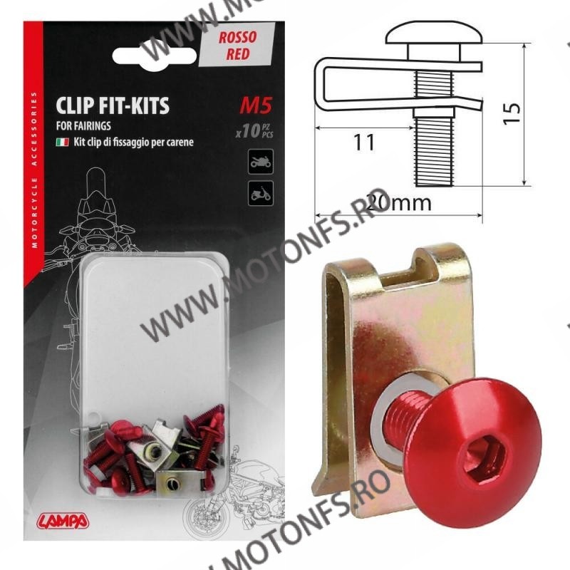 (5 MA) - 10 pcs - Red LAMPA - Clip Fit-Kits for fairings [nou] LA-91658 SIFAM Suruburi Carena Universale 62,00 lei 55,80 lei ...