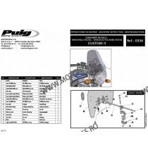 Parbriza Windshield PUIG CUSTOM II 0336H universal Furmuriu / Transparent 140.0336H Fum / 140.0336W TRANS Puig Parbrize Inalt...