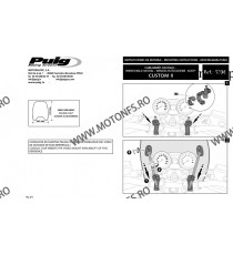 Parbriza Windshield PUIG CUSTOM II 0336H universal Furmuriu / Transparent 140.0336H Fum / 140.0336W TRANS Puig Parbrize Inalt...