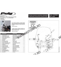 Parbriza Windshield PUIG CUSTOM I 0840H universal Fumuriu / Transparent 140.0336H FUM / 140.0840W TRANS Puig Parbrize Inalte ...