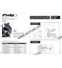 Parbriza Puig Windshield WAVE 2208 universal CAGIVA, DAELIM, DUCATI, HONDA, KAWASAKI, ROYAL ENFIELD, SUZUKI, TRIUMPH, YAMAHA ...