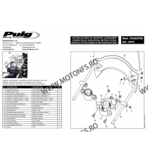 Parbriza Windshield PUIG ROADSTER 0444W transparent universal, fixations on front forks HONDA, KAWASAKI, SUZUKI, YAMAHA 140.0...