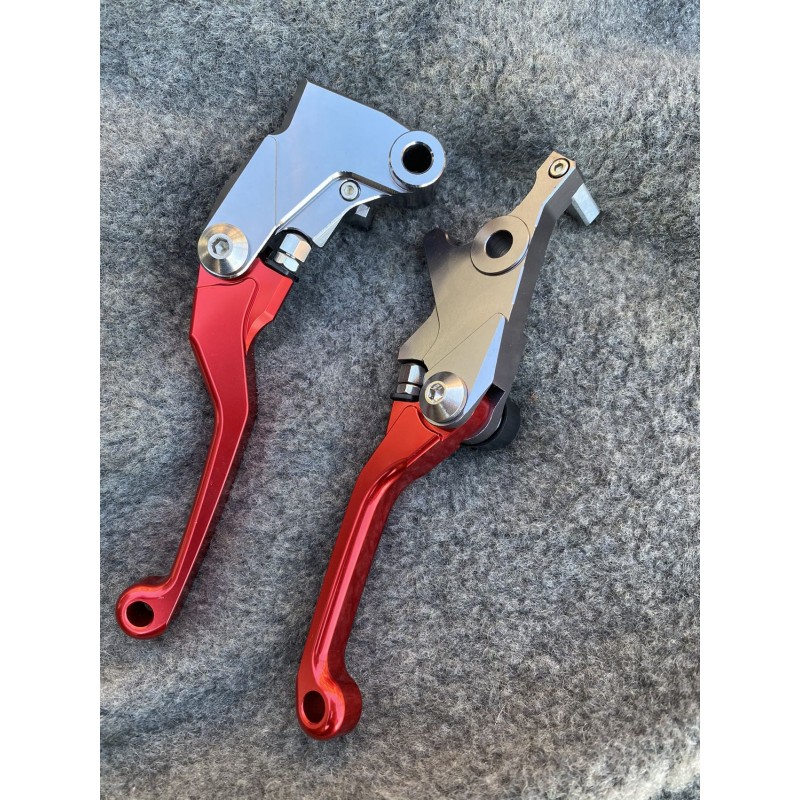 KLX125 C KLX125 D D-Tracker KLX250 S /SF Kawasaki Manete Ambreiaj Frana CNC Rosu MMCRO-R45L27KR  Manete CNC Dedicat Kawasaki ...