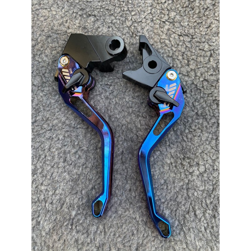 ZX6R ZX9R ZX10R Z1000 (Z750 2007-2012not Z750S ) Kawasaki Set Manete Scurte 5D Prelucrare Cnc Iridium M5DIRI-F14/K828  Manete...