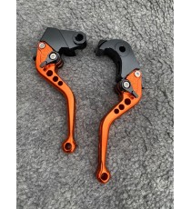 ZX6R/636 ZX10R Z1000 Z750R Z1000 Kawasaki Set Manete Scurte Ambreiaj Frana Classic Portocaliu MSPOR-F88/K828  Manete CNC Dedi...