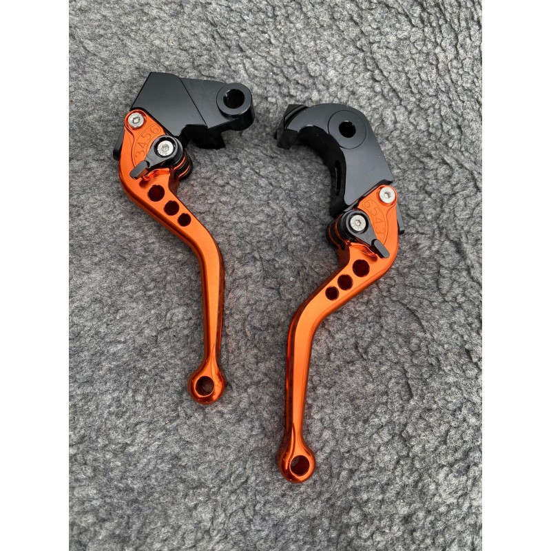 ZX6R/636 ZX10R Z1000 Z750R Z1000 Kawasaki Set Manete Scurte Ambreiaj Frana Classic Portocaliu MSPOR-F88/K828  Manete CNC Dedi...