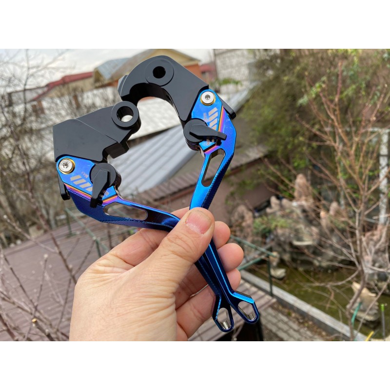 ZX6R/636 ZX10R Z1000 Z750R Z1000 Kawasaki Set Manete Scurte Ambreiaj Frana 5D Iridium MS5DIRD-F88/K828  Manete CNC Dedicat Ka...