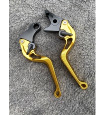 Set Maneta 3D Snake Frana Si Ambreiaj Scurte Auriu Suzuki - Honda - Yamaha - Kawasaki - Aprilie - BMW -KTM B14ND BO67I  Manet...