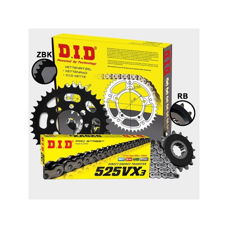 DID - kit lant Suzuki GSX-S 1000 / F 2015- Contine: pinioane 17:44 / DID 525VX3-116 X-Ring 123-048-40 DID RACING CHAIN Kit Su...