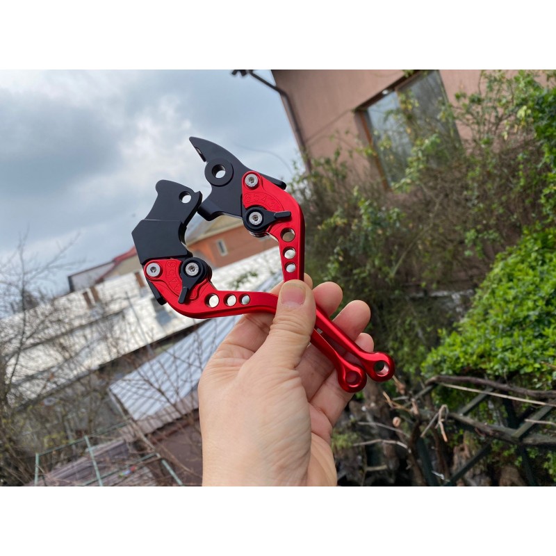 390 Duke/RC390 200 Duke/RC200 RC125 RC125/125 Duke KTM BAJAJ Husqvarna Manete Scurte Ambreiaj Frana Classic Rosu MSROS-FK12/D...