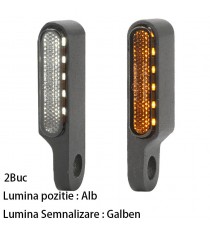 Set 2 Semnale Universale Pe Led Material Aluminiu Omologat E24 ,montaj la ghidon sau oglinzi 6OHLS  Semnalizare Moto LED Univ...