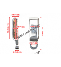 Set 2 Semnale Universale Pe Led Material Aluminiu Omologat E24 ,montaj la ghidon sau oglinzi 6OHLS  Semnale Moto Ascendent Se...