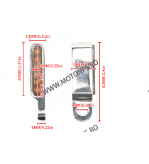 Set 2 Semnale Universale Pe Led Material Aluminiu Omologat E24 ,montaj la ghidon sau oglinzi 6OHLS  Semnalizare Moto LED Univ...