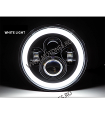 7 Inch Far Universal Moto LED Omologat E9 Projector Cafe Racer Chopper, Bobber Harley Davidson ,Jeep JS-445  Faruri Moto Univ...