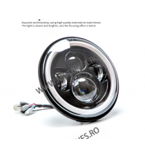 7 Inch Far Universal Moto LED Omologat E9 Projector Cafe Racer Chopper, Bobber Harley Davidson ,Jeep JS-445  Faruri Moto Univ...