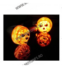 Set 2 Buc Semnale Chrom Cu BEC Semnalizatoare Moto Cafe Racer Bobber Chopper Retro 2NH6G  Semnal Universale Cafe Racer Choppe...