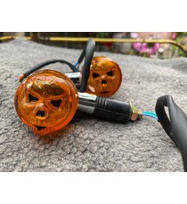 Set 2 Buc Semnale Chrom Cu BEC Semnalizatoare Moto Cafe Racer Bobber Chopper Retro 2NH6G  Semnal Universale Cafe Racer Choppe...