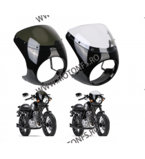 Carena Frontala Negru Mat Cu Parbrizul Fumuriu Cafe Racer Harley Honda Yamaha Suzuki Kawasaki TB5GY TB5GY  Carena / Parbriza ...