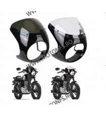Carenaj Far Universal Far Moto 7 Inch Cafe Racer Vintage Retro cu Parbriz Fumuriu pentru Motociclete Custom Bobber Scrambler ...