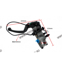 22MM Set 2Buc Levier Lungi Rabatare Frana Hydraulic Si Maneta Ambreiaj + Rezervor Lichid Racing Universal T48XO  Maneta Cu Pr...