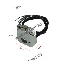 25mm Intrerupator moto cu 3 butoane On / Off Aluminiu CNC Cu LED Pentru Ghidon Far Semnalizare Claxon Chrom UX52B  Comenzi Gh...
