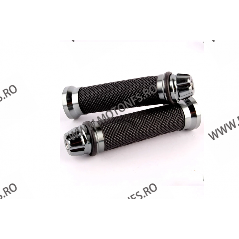 Set 2 Buc Mansoane + Acceleratie Moto universale Argintiu msn289 msn289-1  Mansoane Moto Universale Cu Capete Ghidon 75,00 le...