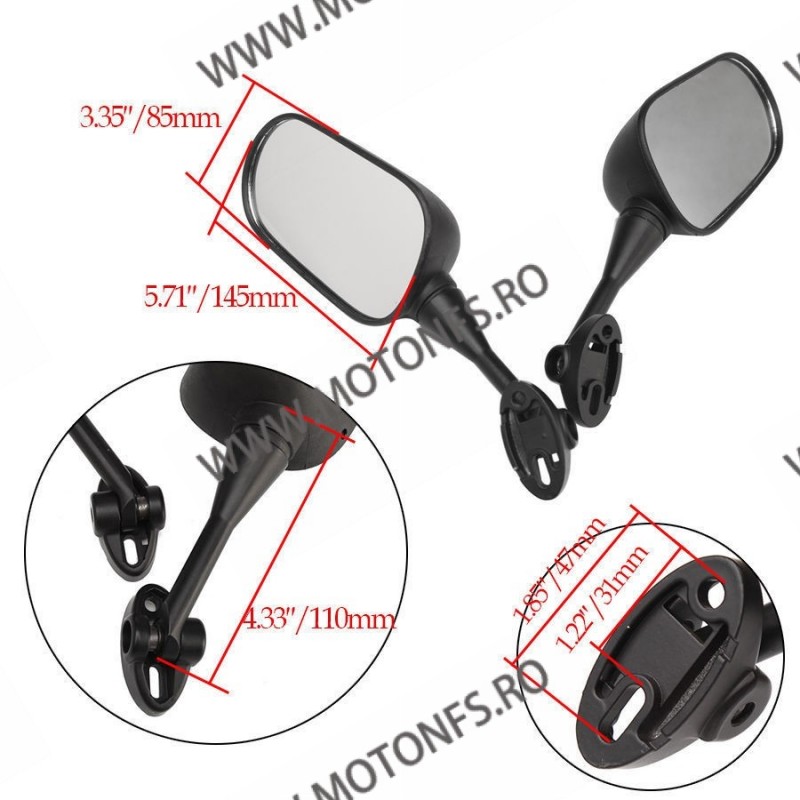 CBR 600 F4 F4i RC51 CBR954RR 2002 2003 RVT1000R 1999 - 2006 GSXR600 GSXR750 SET OGLINZI 2BUC STANGA / DREAPTA HONDA XF-454 / ... CBR 600 F4 F4i RC51 CBR954RR 2002 2003 RVT1000R 1999 - 2006 GSXR600 GSXR750 SET OGLINZI 2BUC STANGA / DREAPTA HONDA XF-454 / ...