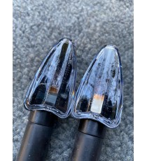 SET 2 BUC SEMNALIZARE BEC TRIUNGHIULARE, BRAT LUNGI, 12V 21W OMOLOGAT GEAM TRANSPARENT  FILET M10 CARCAS PLASTIC SB-CLI7008 L...