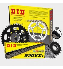 DID - kit lant Suzuki GW 250 Inazuma 2012-2017, pinioane 14/46, lant 520VX3-116 X-Ring (cu nit) 123-053 DID RACING CHAIN Kit ...