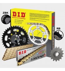 DID - kit lant Kawasaki ZZR 1400 2012- (lant Gold), pinioane 17/42, lant 530ZVM-X-118 Gold X-Ring 124-927-1 DID RACING CHAIN ...