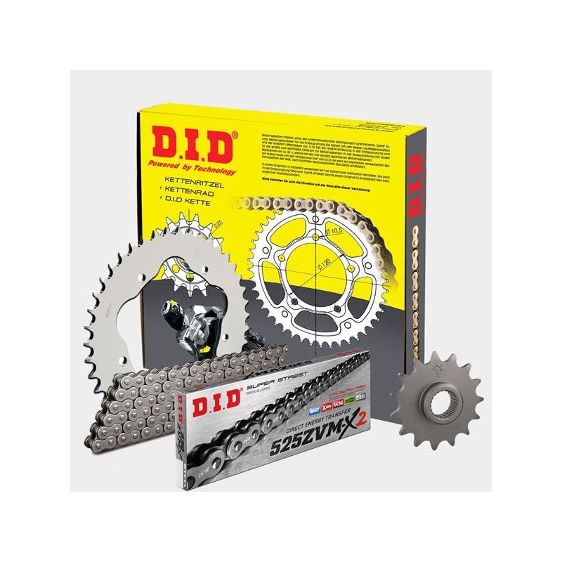DID - kit lant Ducati S2R/S4R/Multistrada1100, pinioane 15/42, lant 525ZVM-X-104 X-Ring 125-154 DID RACING CHAIN Kit Ducati 8...
