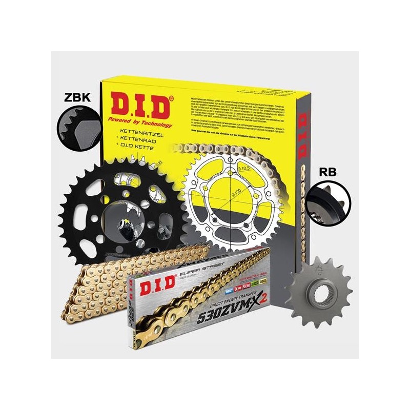 DID - kit lant Ducati Multistrada1200 2009-, pinioane 15/40, lant 530ZVM-X-108 Gold X-Ring 125-158-1 DID RACING CHAIN Kit Duc...