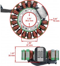 Yamaha Timberwolf 250 Yfb250 Yfb-250 2Wd 4Wd 1994-1999 Magneto Coil Generator Stator Alternator Bobina K079-976  Alternator S...