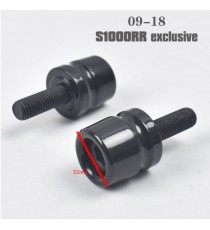 BMW S1000RR HP4 2009 2010 2011 2012 2013 2014 2015 2016 2017 2018 SET 2BUC CAPETE DE GHIDON CNC ALUMINIU NEGRE 0VFKH  Capete ...