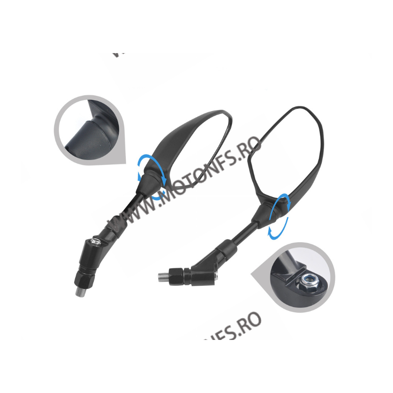 SET 2 BUC + ADAPTOR (M8 M10) OGLINZI / MOTOCICLETA / SCUTER / ATV