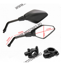 Set 2 Buc Oglinzi + Suportii 22mm+ Adaptor Suruburi M8 M10 Retrovizoare Moto Universal HONDA YAMAHA KAWASAKI SUZUKI ZF001-146...