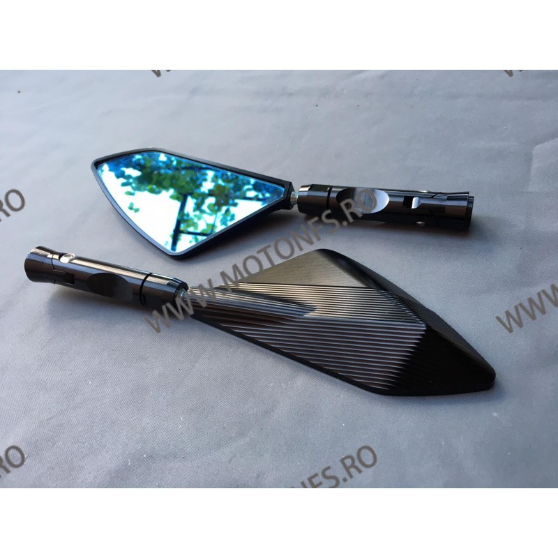 Set 2 Buc oglinzi retrovizoare Universal Negru CNC Pentru Motocicleta Naked Streetfighter Sport 9FETE0OJ 9FETE0OJ  Oglinzi Al...