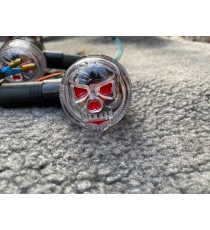 Set 2 Buc Semnale Pe Bec (R10w 12v) Negru Geam Transparent Semnalizatoare Moto Cafe Racer Bobber Chopper Retro 6HS7W  Semnal ...