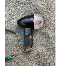 Set 2 Buc Semnale Pe Bec (R10w 12v) Negru Geam Transparent Semnalizatoare Moto Cafe Racer Bobber Chopper Retro 6HS7W  Semnal ...