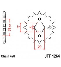 Pinion fata JT JTF 1264-14 14T, 428 726.1264-14 1j JT Sprockets JT Sprockets Pinion 25,00 lei 25,00 lei 21,01 lei 21,01 lei