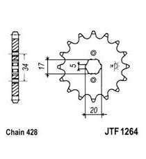 Pinion fata JT JTF 1264-17 17T, 428 726.39.99 JT Sprockets JT Sprockets Pinion 25,00 lei 25,00 lei 21,01 lei 21,01 lei