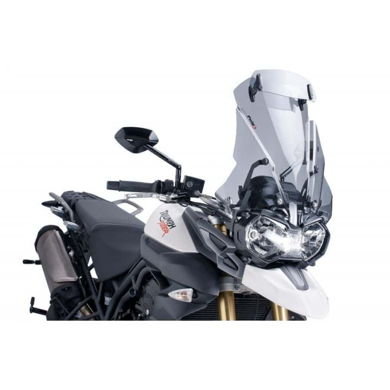 TIUMPH TIGER 800 XC/XCX/XCA/XR/XRX/XRT 2011 2012 2013 2014 2015 2016 2017 WINDSCREEN PARBRIZA TOURING + VISOR PUIG SMOKE 5918...