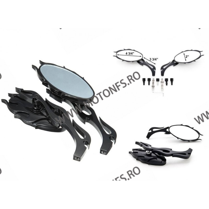 Set 2buc oglinzi retrovizoare moto Universal pentru cruiser chopper Negru Og350 OG350  Oglinzi Retrovizoare Universale 170,00...