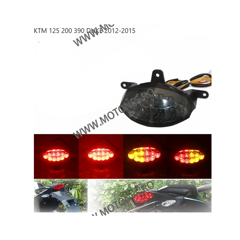KTM DUKE 125 2011-2016 DUKE 200 2012-2017 DUKE 390 2013 2014 2015 2016 Stopuri LED Cu Semnale Integrate Fumuriu TSK061  Stopu...