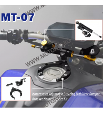 YAMAHA MT 07 MT-07 2020 2021 2022 2023 2024 KIT COMPLET MONTAJ + AMORTIZOR ANTIVOBLAJ GHIDON CNC I7FX8  Amortizor Ghidon 420,...